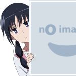  1girl black_hair mugen_ouka no_image peeking_out pixiv seitokai_yakuindomo solo uomi vector_trace 