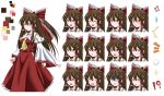  !? &gt;:( &gt;:d &gt;_&lt; /\/\/\ 1girl :3 :d :o ^_^ absurdres anger_vein ascot blush breasts brown_eyes brown_hair closed_eyes d: detached_sleeves expressions hakurei_reimu highres long_hair looking_at_viewer o_o open_mouth skirt skirt_set smile smirk solo sweatdrop tachi-e tatsuya_(guild_plus) tears teeth touhou tsurime turn_pale very_long_hair xd 