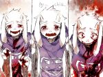  1girl blood blood_from_mouth bloody_clothes dying english horns koyashaka59 monster_girl robe solo tagme toriel undertale wide-eyed 