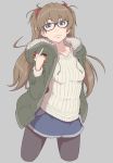  1girl glasses ina_(gokihoihoi) jacket long_hair neon_genesis_evangelion pantyhose skirt solo souryuu_asuka_langley 