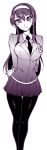  1girl blush breasts character_request hairband highres kusanagi_tonbo long_hair necktie pantyhose skirt solo uniform 