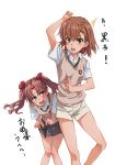  2girls highres misaka_mikoto multiple_girls school_uniform shirai_kuroko to_aru_kagaku_no_railgun to_aru_majutsu_no_index 