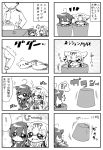  !? &gt;_&lt; /\/\/\ 1boy 2girls 4koma :d ^_^ absurdres admiral_(kantai_collection) ahoge braid closed_eyes closed_mouth comic commentary_request dog_tail fingerless_gloves flying_sweatdrops gloves hair_flaps hair_ornament hair_over_shoulder hair_ribbon hairclip highres jako_(jakoo21) kantai_collection kemonomimi_mode long_sleeves military military_uniform multiple_4koma multiple_girls musical_note open_mouth remodel_(kantai_collection) ribbon scarf school_uniform serafuku shigure_(kantai_collection) short_sleeves single_braid smile tail tail_wagging translation_request uniform xd yuudachi_(kantai_collection) |_| 