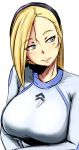  1girl blonde_hair blue_eyes bodysuit breasts earrings grndmg gundam gundam_g_no_reconguista hairband jewelry large_breasts long_hair looking_to_the_side mick_jack solo upper_body 
