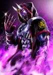  1boy belt claws cosplay highres hooded_jacket horns kamen_rider kamen_rider_ghost kamen_rider_ghost_(series) kamen_rider_hibiki kamen_rider_hibiki_(series) male mask solo 