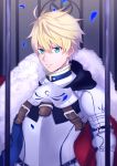  1boy armor blonde_hair fate/prototype fate_(series) green_eyes highres pentarou_(2233456) saber_(fate/prototype) solo 