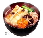  bowl carrot food meat mochi momiji_mao mushroom no_humans original soup wagashi 