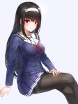  1girl black_hair hairband kasumigaoka_utaha kfr long_hair pantyhose red_eyes saenai_heroine_no_sodatekata solo 