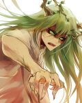  1boy branch claws enkidu_(fate/strange_fake) fate/strange_fake fate_(series) fimyuan green_eyes green_hair highres long_hair solo 