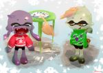  aori_(splatoon) cookie crying food hotaru_(splatoon) splatoon stup-jam younger 