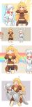  3girls 4koma absurdres character_request comic commentary highres multiple_girls rwby silent_comic spoilers stitched tagme veebu weiss_schnee yang_xiao_long 