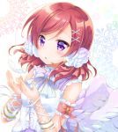  1girl angel_wings blush love_live!_school_idol_project nishikino_maki redhead sakurai_makoto_(custom_size) short_hair solo violet_eyes wings 