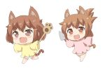  animal_ears commentary_request ikazuchi_(kantai_collection) inazuma_(kantai_collection) kantai_collection kotanuki_329 tail younger 