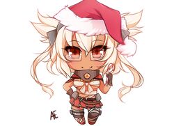  1girl amanda_evelyn_earl candy candy_cane chibi commentary hat kantai_collection musashi_(kantai_collection) santa_hat tagme 