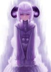  1girl doku-chan_(dokkudokudoku) highres horns light_smile looking_at_viewer original purple_hair sheep solo tears violet_eyes 