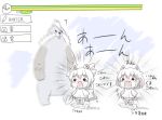 2girls =_= ? alternate_costume animal_ears commentary_request crying fang folded_ponytail gameplay_mechanics hair_ornament hairclip ikazuchi_(kantai_collection) inazuma_(kantai_collection) kantai_collection kotanuki_329 monochrome monster_hunter multiple_girls open_mouth peeing peeing_self short_hair spot_color tail tears translated wavy_mouth weapon younger 