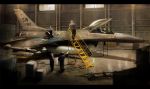  6+boys airplane box canopy cap cockpit f-16 fami_(yellow_skies) fighter_jet hangar jet ladder multiple_boys on_ground rocket 