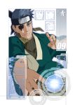  1boy ao_(naruto) blue_eyes blue_hair earrings eyepatch forehead_protector highres jewelry k_(mns-law6) naruto naruto_shippuuden simple_background solo white_background 