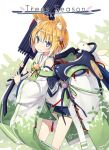  1girl animal_ears bare_shoulders blonde_hair blue_eyes cover fang fang_out fox_ears fox_tail hair_ornament japanese_clothes kuroino_(poco) looking_at_viewer original poco_(asahi_age) shiratama_kitsune short_hair skirt smile solo tail umbrella 