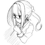  1girl glasses kou_mashiro monochrome sketch solo 