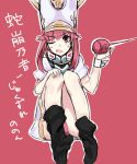  1girl jakuzure_nonon kill_la_kill kou_mashiro looking_at_viewer one_eye_closed pink_background pink_eyes pink_hair simple_background sketch solo translation_request 