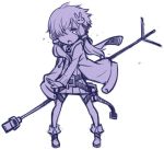  1girl ayakura_juu hair_over_one_eye microphone microphone_stand monochrome purple short_hair_with_long_locks sketch solo vocaloid voiceroid white_background yuzuki_yukari 