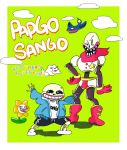  2boys annoying_dog caribun flowey_(undertale) jojo_no_kimyou_na_bouken multiple_boys papyrus_(undertale) parody sans skeleton style_parody undertale 