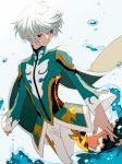  1boy male_focus mikleo_(tales) short_hair silver_hair solo tales_of_(series) tales_of_zestiria tasasakiamagu violet_eyes water 