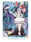  1girl balloon blue_eyes blue_hair dress h.n.elly_(kirsten) hair_ornament horse lolita_fashion mahou_shoujo_madoka_magica miki_sayaka rednian sandals short_hair television 