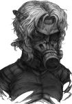  1boy face gas_mask imizu_(nitro_unknown) metal_gear_(series) metal_gear_solid monochrome psycho_mantis short_hair solo 