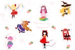  6+girls :t artist_name bat_wings blonde_hair blush book book_stack bow braid broom brown_hair chain closed_eyes commentary copyright_name crescent crescent_hair_ornament demon_girl detached_sleeves dress eyeball fang flandre_scarlet gohei hair_bow hair_ornament hair_tubes hakurei_reimu hat head_wings heart highres horn_ribbon horns ibuki_suika japanese_clothes kirisame_marisa koakuma komeiji_satori long_hair low-tied_long_hair mad_ryouko miko multiple_girls mushroom necktie open_mouth orange_hair pajamas pantyhose patchouli_knowledge pink_hair purple_hair red_eyes redhead ribbon sharp_teeth short_hair simple_background smile star star_hair_ornament third_eye touhou very_long_hair violet_eyes white_background wings witch_hat yellow_eyes 