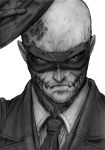  1boy bald commentary_request domino_mask formal hat imizu_(nitro_unknown) mask metal_gear_(series) metal_gear_solid_v skull_face suit 