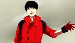  akira black_hair gloves grin harano kaneda_shoutarou male short_hair shoutarou_kaneda smile solo 