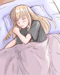  bed blanket blonde_hair closed_eyes lowres rozen_maiden rozenweapon shinku sleeping 