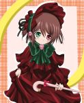  cane cosplay heterochromia highres ribbon rozen_maiden shinku shinku_(cosplay) solo souseiseki takumi_(rozen_garten) 