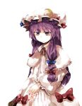  book crescent gn hat long_hair patchouli_knowledge purple_eyes purple_hair ribbon solo touhou violet_eyes 