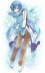  blue_eyes blue_hair hug kaito male scarf shinyae short_hair smile solo stuffed_animal stuffed_toy vocaloid wings 