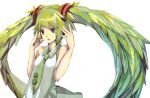  bad_id green_eyes green_hair hatsune_miku josh long_hair necktie simple_background solo twintails very_long_hair vocaloid 