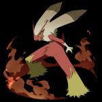  blaziken claws dark feathers fire open_mouth pokemon pokemon_(creature) simple_background solo 