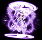  artist_request cape hat magic_circle purple_hair thigh-highs violet_eyes wand 