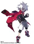  absence_of_justice angry art chain chains clenched_hand cool disgaea disgaea_3 glasses hand_on_hip jacket makai_senki_disgaea_3 male mao mao_(disgaea) official_art pointy_ears red_eyes red_shorts simple_background 