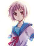  munya munya_(pixiv434886) nagato_yuki purple_hair school_uniform short_hair solo suzumiya_haruhi_no_yuuutsu 