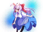  animal_ears blush bunny_ears hirase_yuu koubeya_uniform pantyhose ponytail purple_hair rabbit_ears red_eyes reisen_udongein_inaba ribbon touhou waitress 