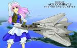  ace_combat_5 airplane blonde_hair blue_eyes cervus f-14 hat jet letty_whiterock long_hair pink_hair plane touhou 