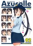  1girl black_hair brown_eyes cosplay cover cover_page gloves k-on! long_hair masamuuu nakano_azusa police police_uniform policewoman twintails uniform 