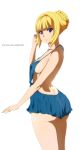  1girl absurdres blonde_hair braid breasts character_name gundam gundam_tekketsu_no_orphans highres kudelia_aina_bernstein sideboob simple_background solo swimsuit tonotyama violet_eyes white_background 