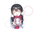  1girl black_hair closed_eyes kitashirakawa_tamako long_hair maid newey scarf snow_globe snowman tamako_market 