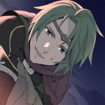  1boy blue_eyes fire_emblem fire_emblem_if green_hair open_mouth scarf solo suzukaze_(fire_emblem_if) tetsukuzu_tetsuko 