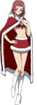  1girl bare_shoulders bikini blue_eyes breasts christmas code_geass hat kallen_stadtfeld official_art redhead santa_hat short_hair simple_background solo super_robot_wars super_robot_wars_x-omega swimsuit underwear 