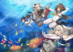  &gt;_&lt; 4girls :3 :d air_bubble amatsukaze_(kantai_collection) anchor_hair_ornament angelfish bangs bare_legs binoculars black_dress black_hair blonde_hair brown_hair closed_eyes closed_mouth clownfish coral crop_top diving dress elbow_gloves fetal_position fish freediving garter_straps gloves hair_ornament hair_tubes hairband hand_on_own_head headgear holding_breath kantai_collection legs_folded lifebuoy long_hair long_sleeves multiple_girls open_mouth outstretched_arms red_legwear red_shoes rensouhou-chan rensouhou-kun ribbon sailor_dress shimakaze_(kantai_collection) shoes short_dress short_hair short_hair_with_long_locks side-tie_costume silver_hair sleeveless smile striped striped_legwear swept_bangs teeth thigh-highs tokitsukaze_(kantai_collection) two_side_up underwater very_long_hair white_dress white_gloves windsock youcapriccio yukikaze_(kantai_collection) 
